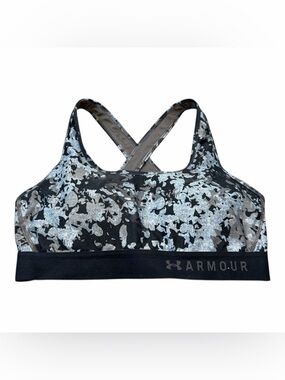 Under Armour Women’s Sports Bra, Black Camo, Size Large, Padded